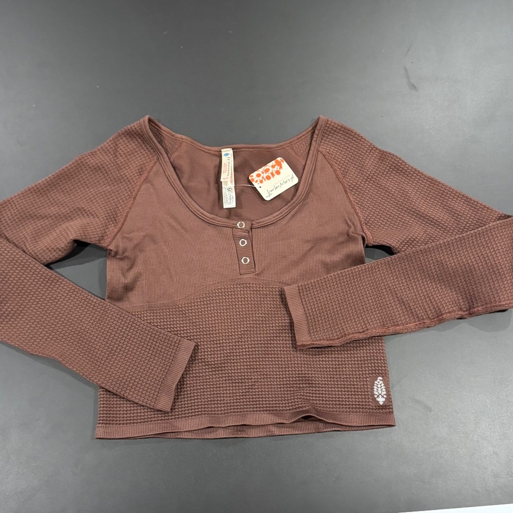 FP Movement Women's Bail Out Long Sleeve Layer Top~NWT~Size M/L~Cocoa